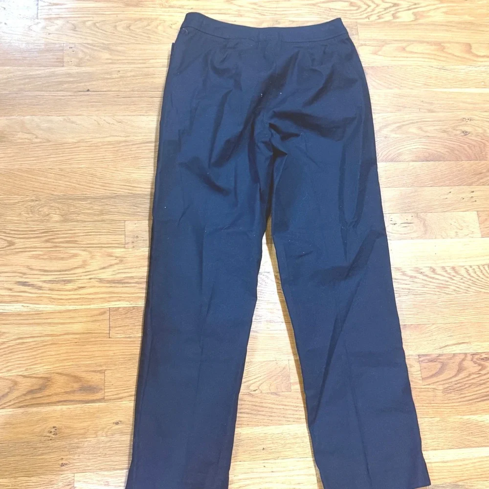 Liz Claiborne Lizsport Petite Audra Navy Blue Straight Leg Pants‎ 6P Side Zip